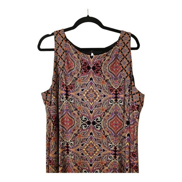 CHICO'S Tile-Print Maxi Dress Maxi Dress - Size 3 (Fits 16/18) - Picture 4 of 10